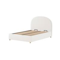 POLSTERBETT Karlotta 140x200 mit Bettkasten Bouclé Stoff weiß - Weiß, Kunststoff (140/200cm) - 58aufmkessel