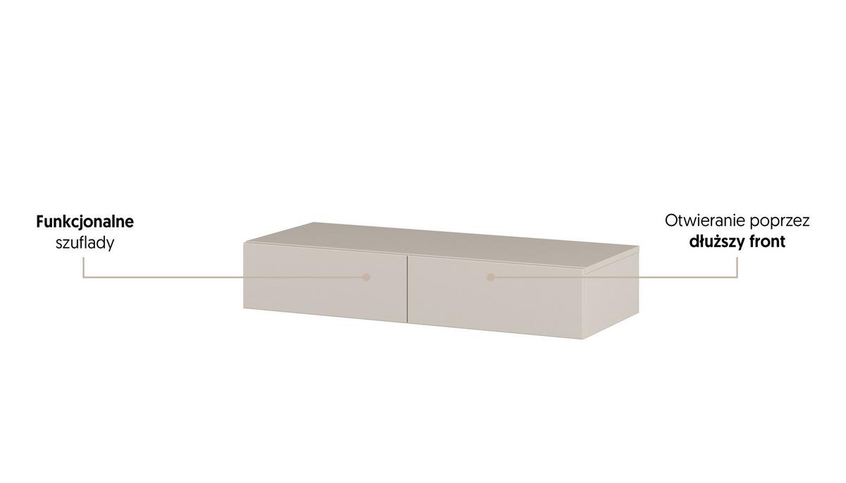 KONSOLENTISCH JUKARIS 90/16/35 cm Hängender Kosmetiktisch mit Schubladen, Kaschmir - Kaschmir, Holzwerkstoff (35/90/16cm) - MASSENO