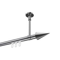 GARDINENSTANGE INNENLAUF Sonette Savio 480 cm (geteilt in 3 x 160 cm), 1-läufig, 20 mm Ø Chrom - Chromfarben, Metall (480cm) - INTERDECO