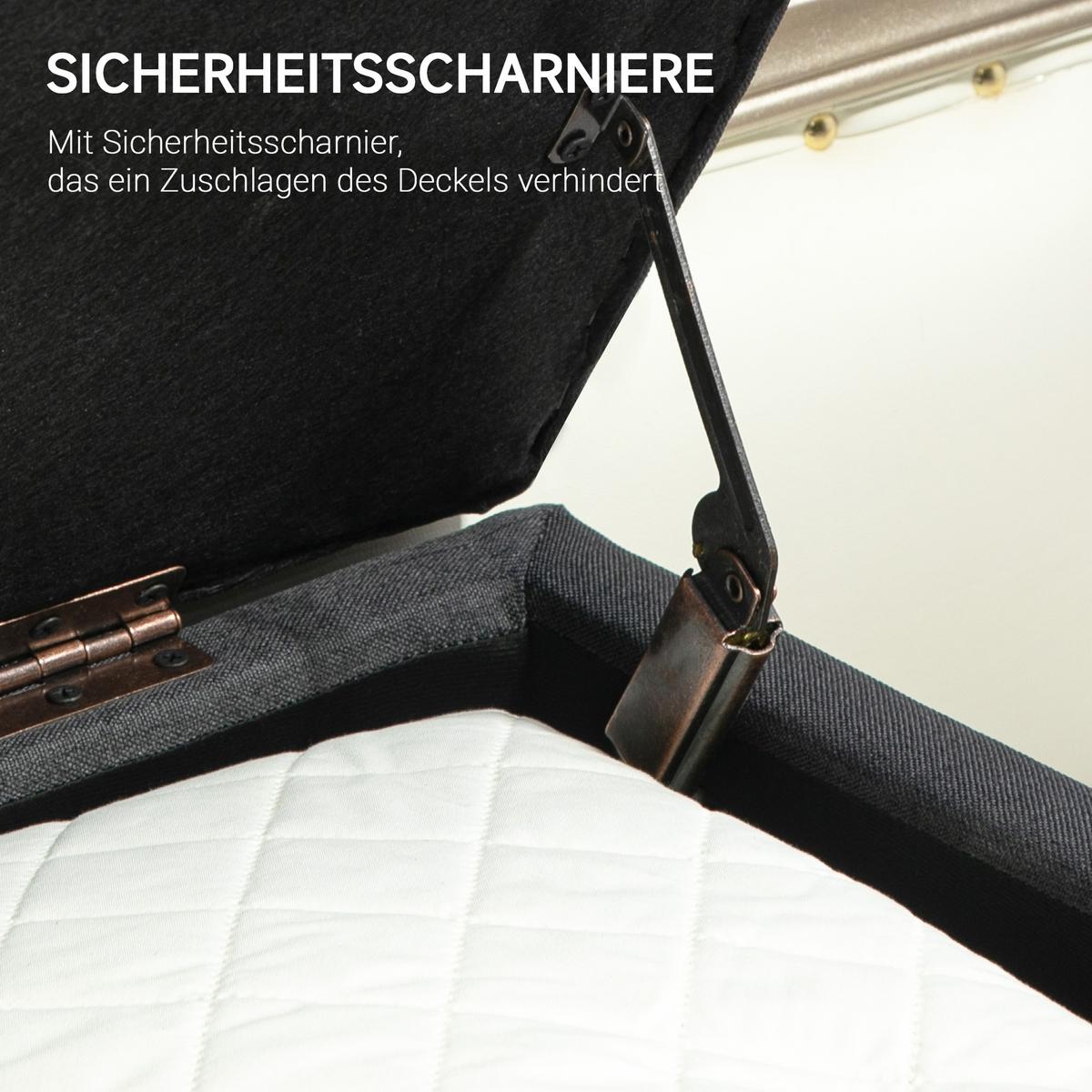 TRUHENBANK scandinavia Truhenbank Polyester Holz - Dunkelgrau, Kunststoff (39/45/110cm) - HOMCOM