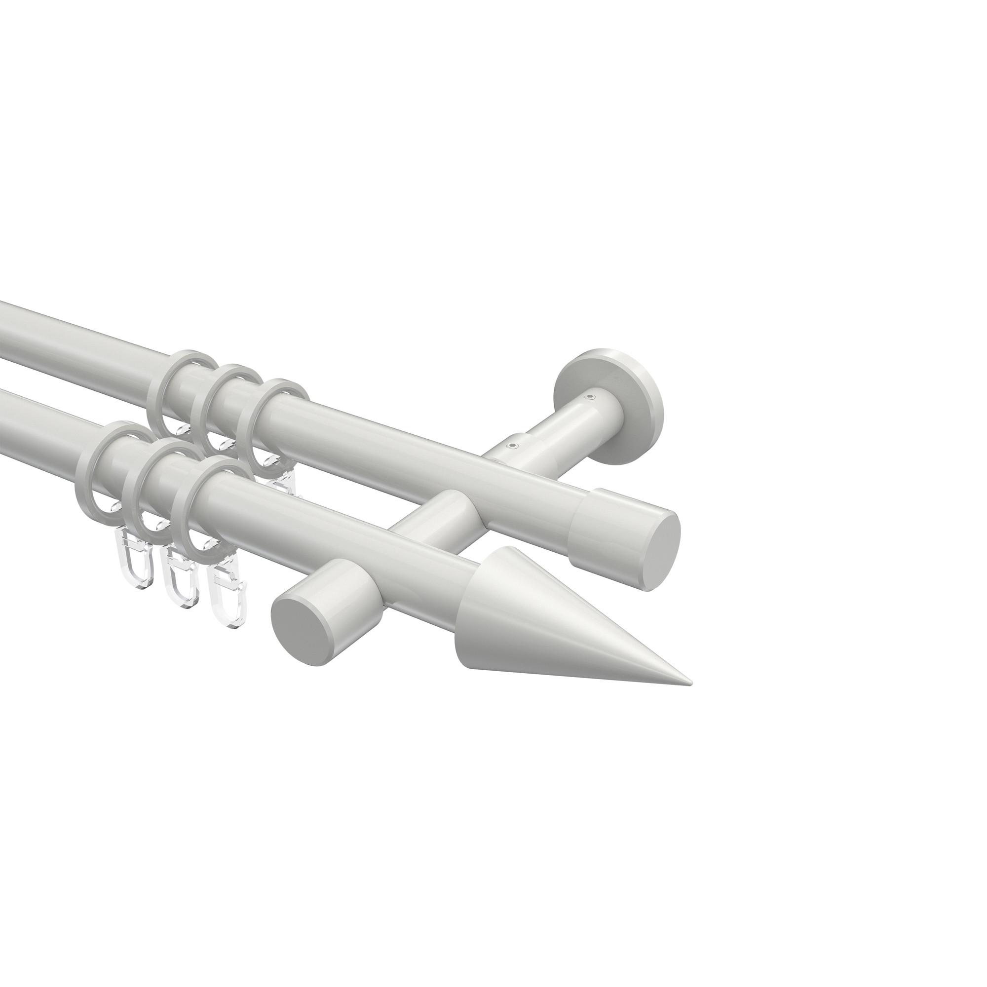 GARDINENSTANGE Prestige Savio 540 cm (geteilt in 3 x 180 cm), 2-läufig, 20 mm Ø Weiß - Weiß, Metall (540cm) - INTERDECO