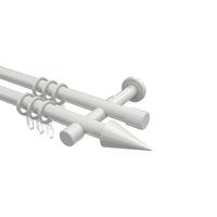 GARDINENSTANGE Prestige Savio 540 cm (geteilt in 3 x 180 cm), 2-läufig, 20 mm Ø Weiß - Weiß, Metall (540cm) - INTERDECO