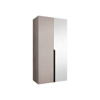 DREHTÜRENSCHRANK Mila II 100 - Kaschmir/Schwarz, Holzwerkstoff/Kunststoff (100/202/52cm) - MIRJAN24