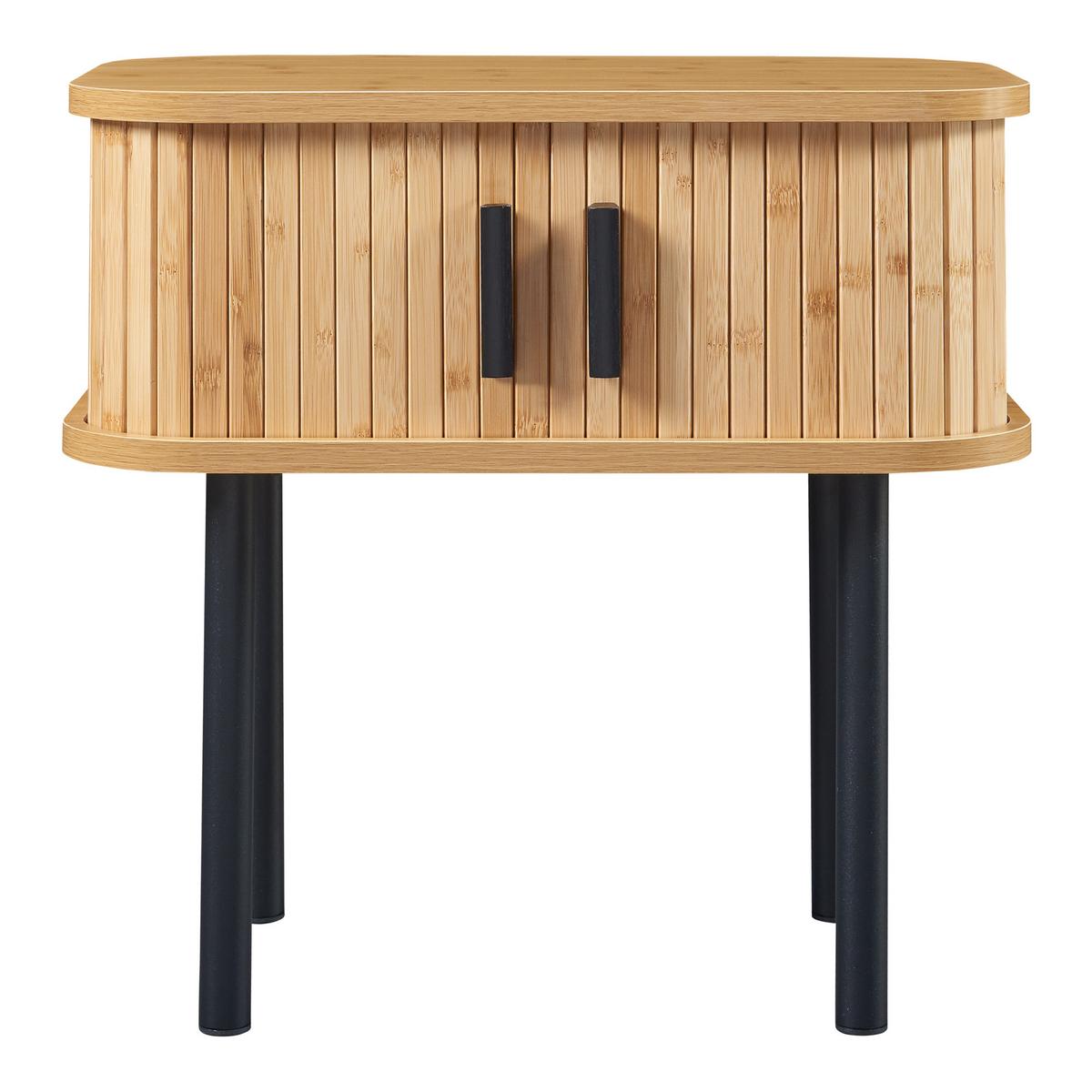 BEISTELLTISCH Tvedestrand - Schwarz/Naturfarben, Holzwerkstoff/Metall (48/30/45cm) - [en.casa]