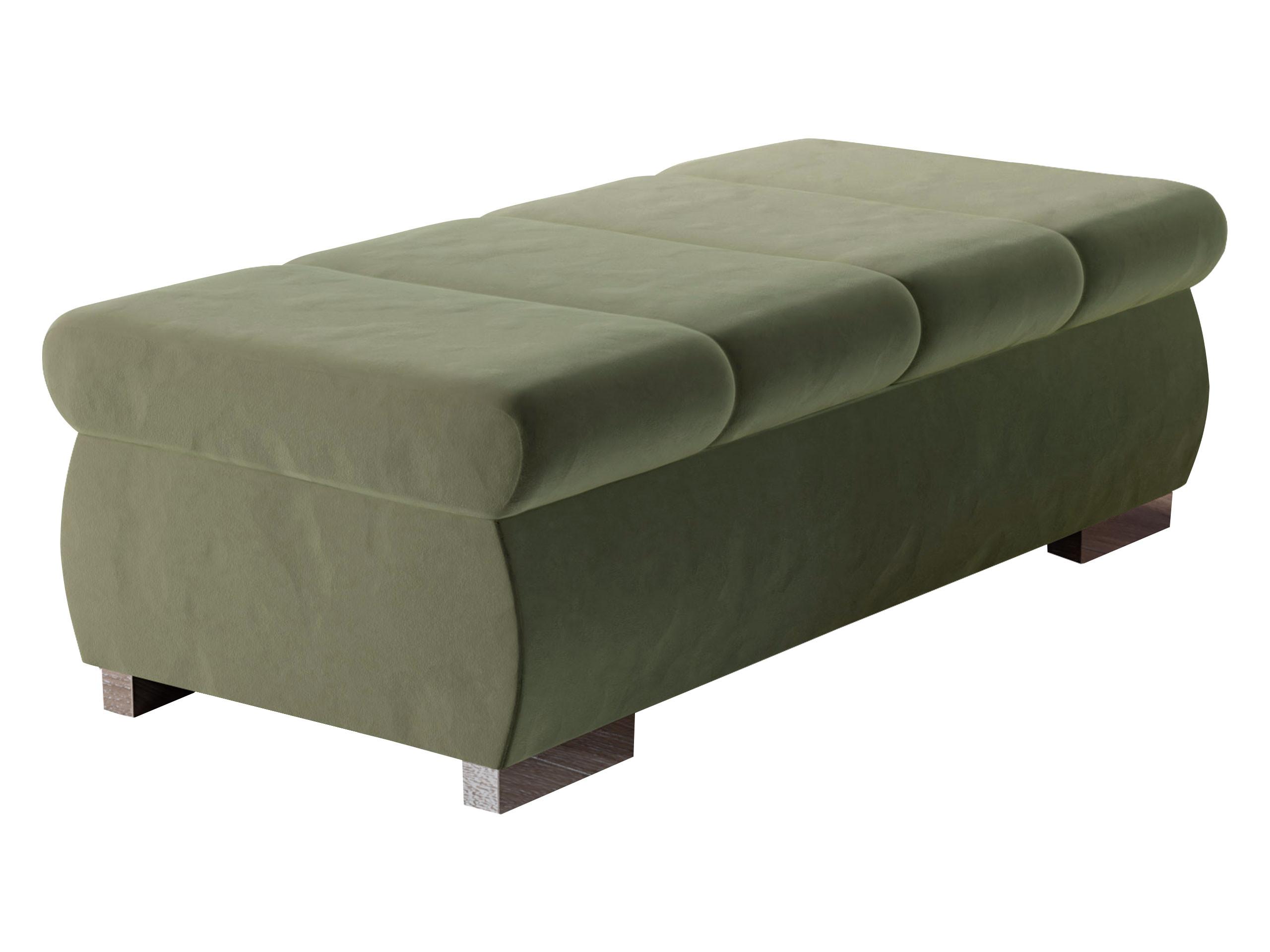 POLSTERHOCKER Bangkok Groß - Dunkelgrün/Silberfarben, Holz/Kunststoff (120/39/60cm) - MIRJAN24