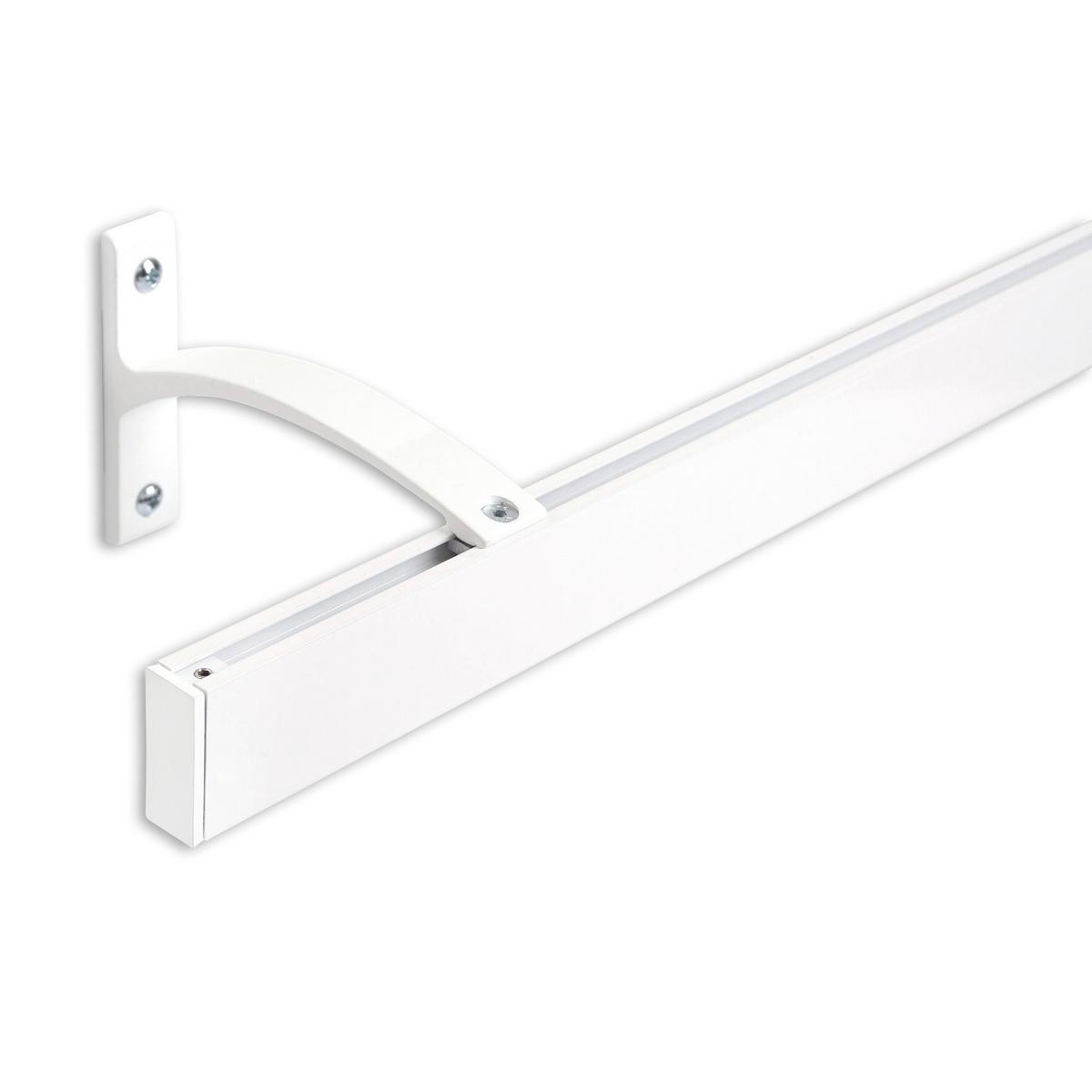 GARDINENSCHIENE auf Maß 1-lauf Wandmontage Curve 180cm - Weiß, Metall (180cm) - Deco-Raum