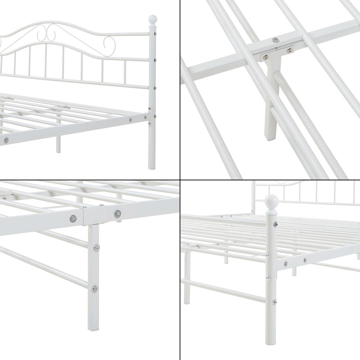 METALLBETT Florenz - Weiß, Metall (180/200cm) - [en.casa]