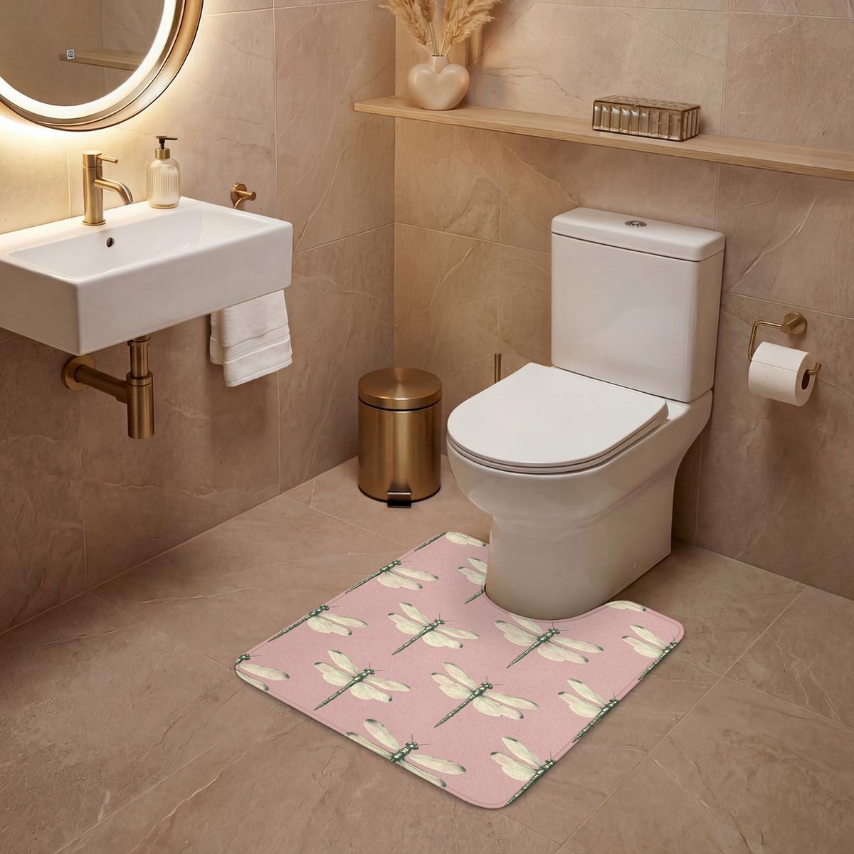 WC-VORLEGER Lillibells - Muster - Rosa Toilettenvorleger 55x60 cm - Rosa, Textil (55/1cm) - OnlyWow