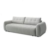SOFA OMEGA Zweisitzer mit Schlaffunktion, Rosa 23 - Hellgrau, Textil (252/92/105cm) - Lookway