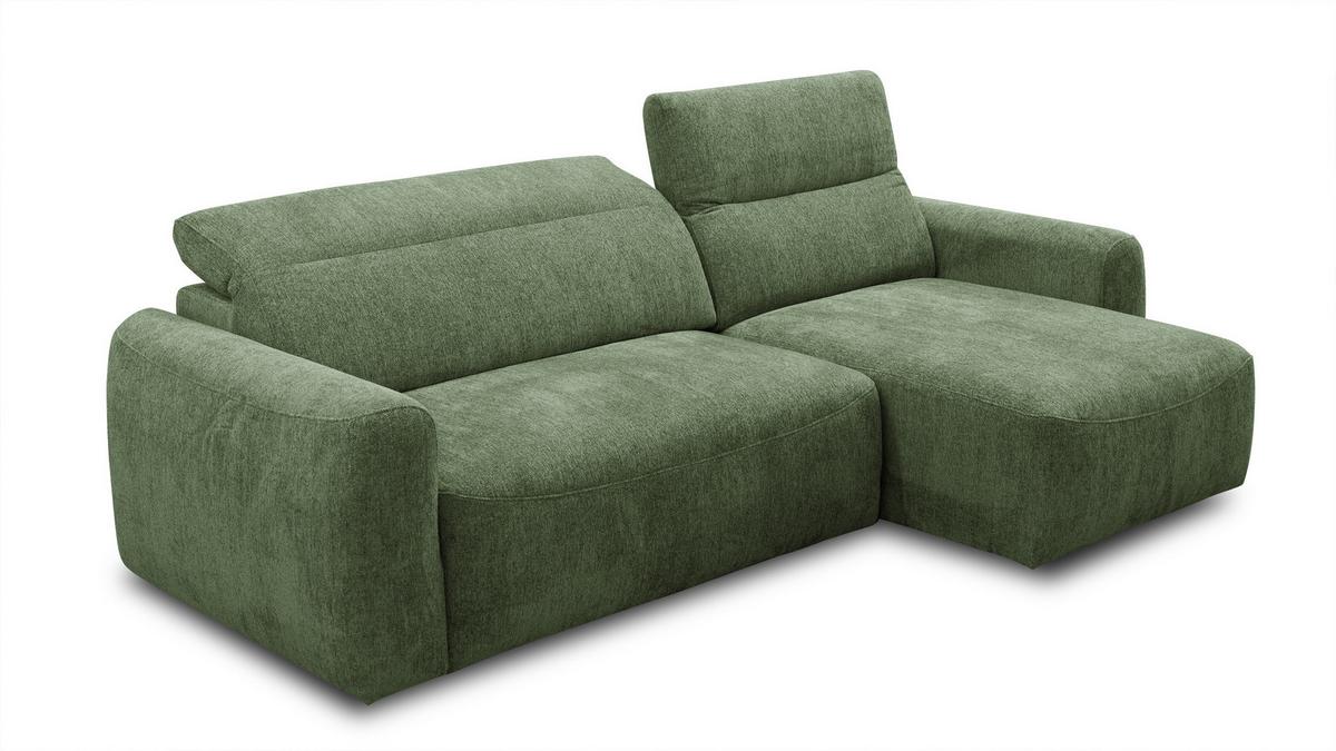 ECKSOFA NERO 4-Sitzer, dunkelgrün - Dunkelgrün/Schwarz, Holz/Textil (272/81/159cm) - Wozimo