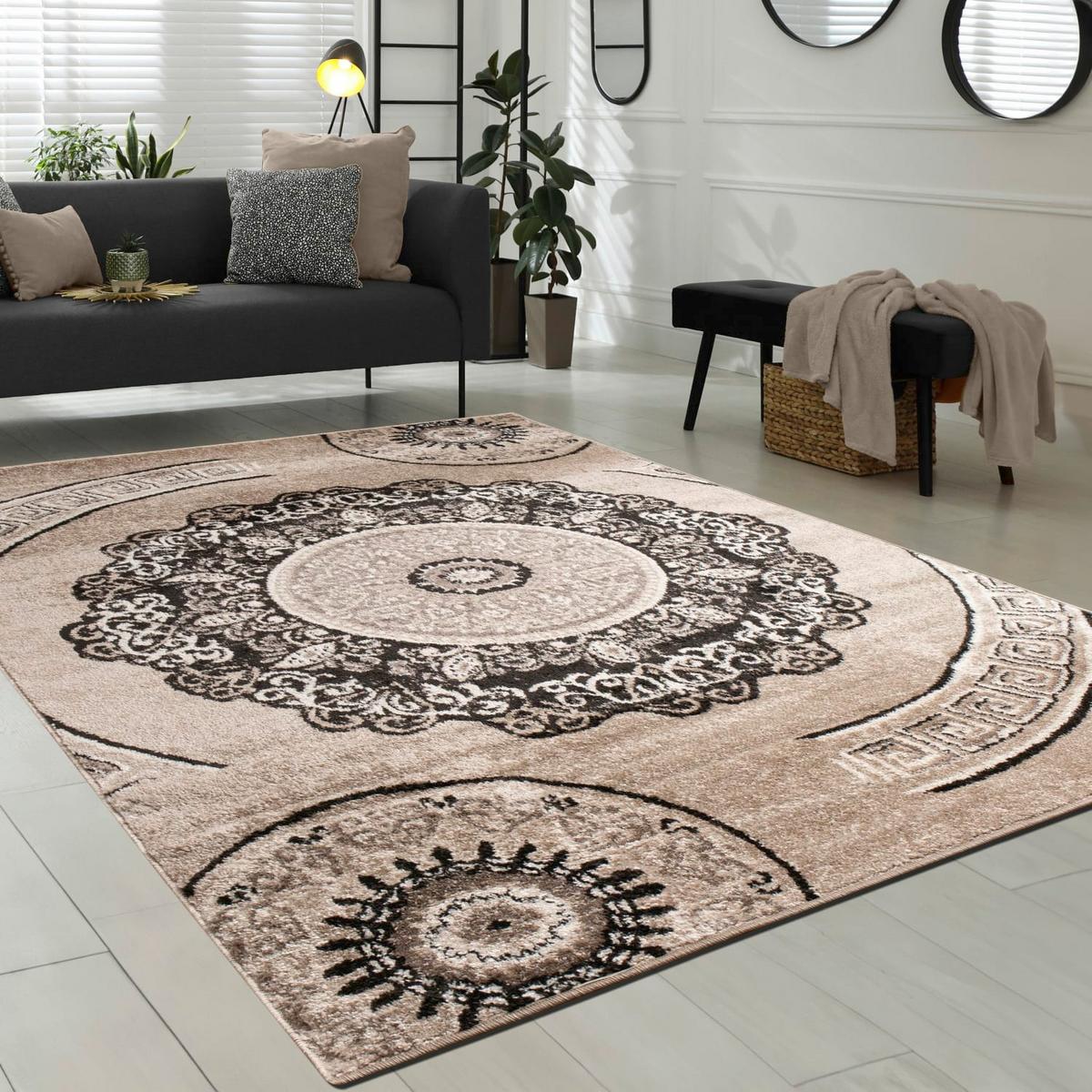 KURZFLORTEPPICH, mit Mandala-Muster, Braun, 80 x 150 cm - Braun, Textil (150/80cm) - KADIMA DESIGN