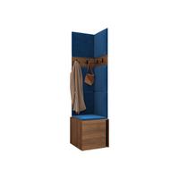GARDEROBEN-SET Orion XXI - Blau/Nussbaumfarben, Holzwerkstoff/Kunststoff (42/186/46cm) - MIRJAN24