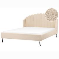 POLSTERBETT mit Lattenrost 180x200 cm Beige Ambillou - Beige, Textil (180/200cm) - Beliani