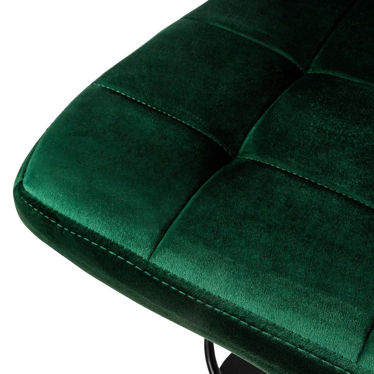 BARHOCKER 2er Set Grün aus Samt höhenverstellbar/drehbar - Schwarz/Grün, Textil/Metall (50/112/45cm) - ML-DESIGN