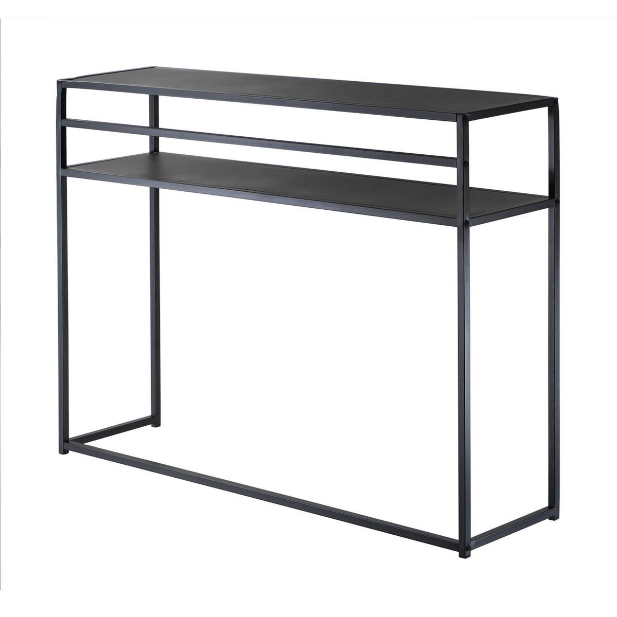 SCHWARZE Metall-Konsole 28/81/112 cm - Schwarz, Metall (34.5/28/81cm) - Calicosy