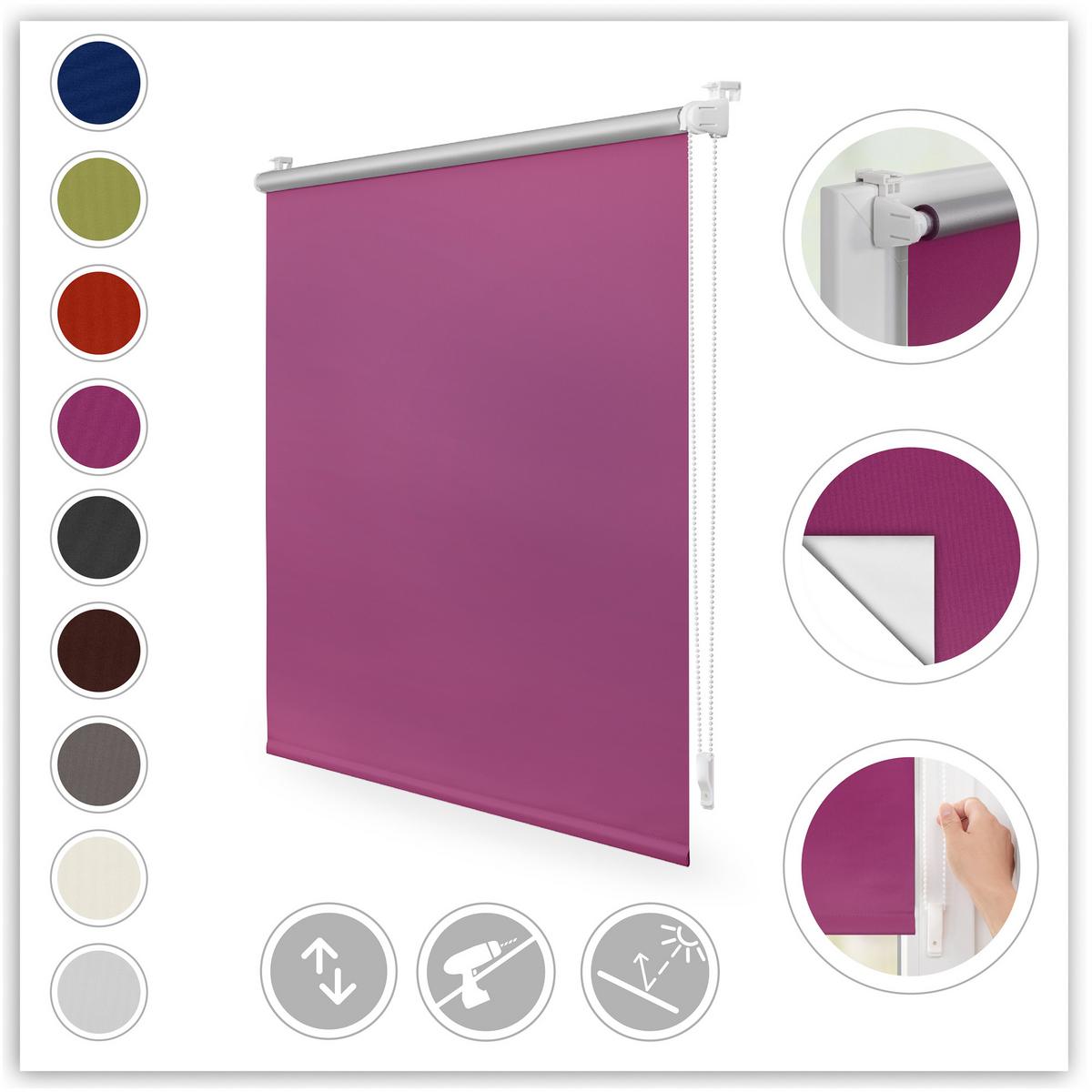 THERMO-ROLLO KLEMMFIX, OHNE BOHREN, VERDUNKELUNG - Pink, Kunststoff (120/150cm) - Lichtblick Original