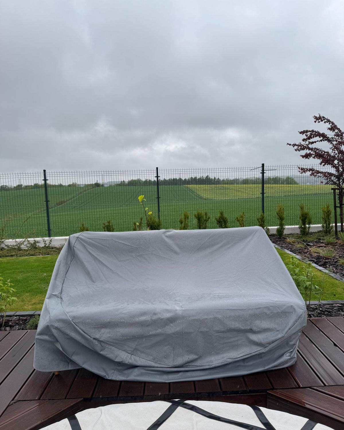 REGENSCHUTZ für Sonneninsel SYLT 165/140/75 cm Chuva - Grau, Kunststoff (165/75/140cm) - Beliani
