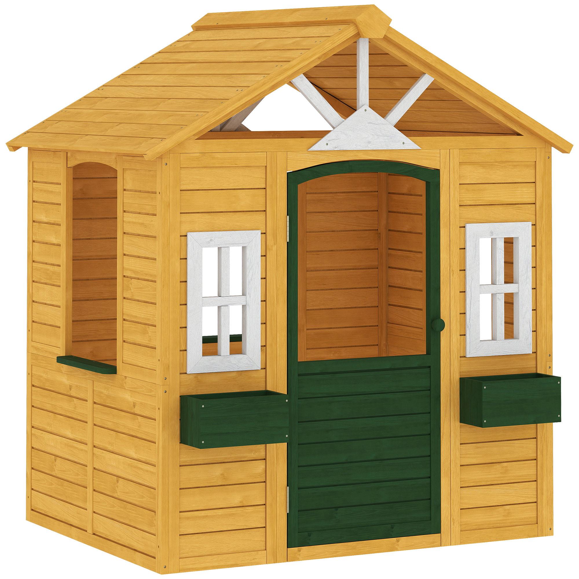 SPIELHAUS Tannenholz Braun - Braun, Holz (97/150/134.5cm) - AIYAPLAY