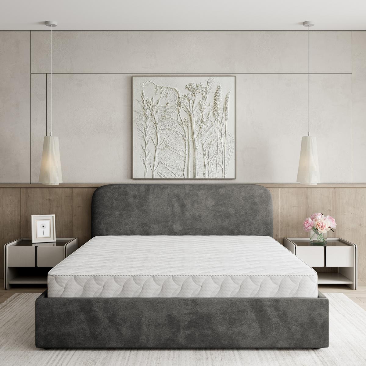 POLSTERBETT RENIVE K 120x200 cm mit Bettkästen - Grau - Grau, Holz/Textil - MASSENO