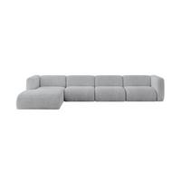 ECKSOFA Ottomane Links MIRA-L3 409x179x70 Grau Cord - Blaugrau/Schwarz, Holzwerkstoff/Kunststoff (409/179cm) - ALTDECOR