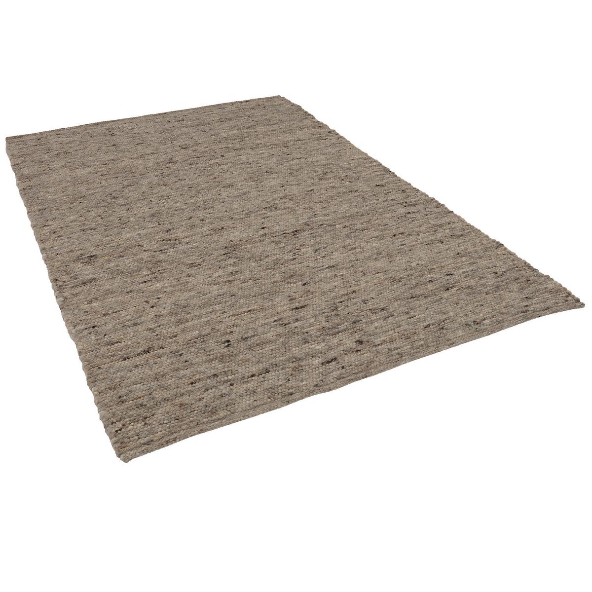 NATUR TEPPICH WOLLE ALASKA MELIERT - Anthrazit, Textil (70/240cm) - Pergamon