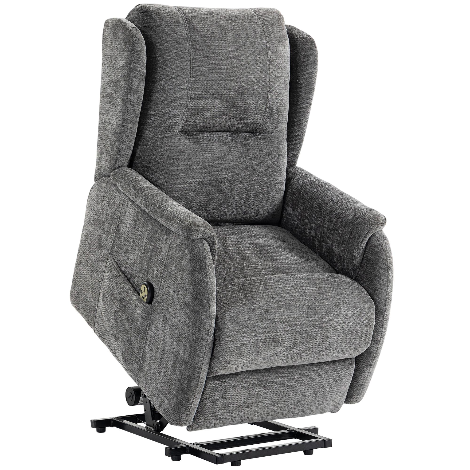RELAXSESSEL Polyester Dunkelgrau - Dunkelgrau/Schwarz, Holz/Textil (76/103/89cm) - HOMCOM