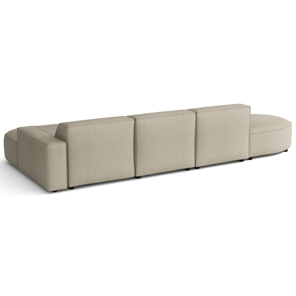 ECKSOFA Sallmo L-Form, 3-Sitzer, rechts 358 cm - Taupe/Schwarz, Kunststoff/Textil (358/166cm) - Selsey