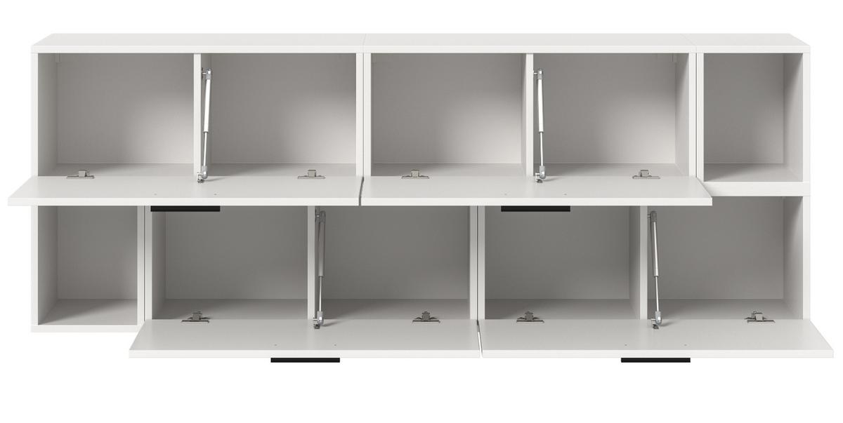 SIDEBOARD weiß 176 cm, Kommode hängend / stehend - Schwarz/Weiß, Holzwerkstoff/Kunststoff (176/65/34cm) - Inn.Furn