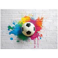 FOTOTAPETE Kinderzimmer Junge Fußball Graffiti 350x250 - Multicolor, Papier (350/250cm) - Wallarena