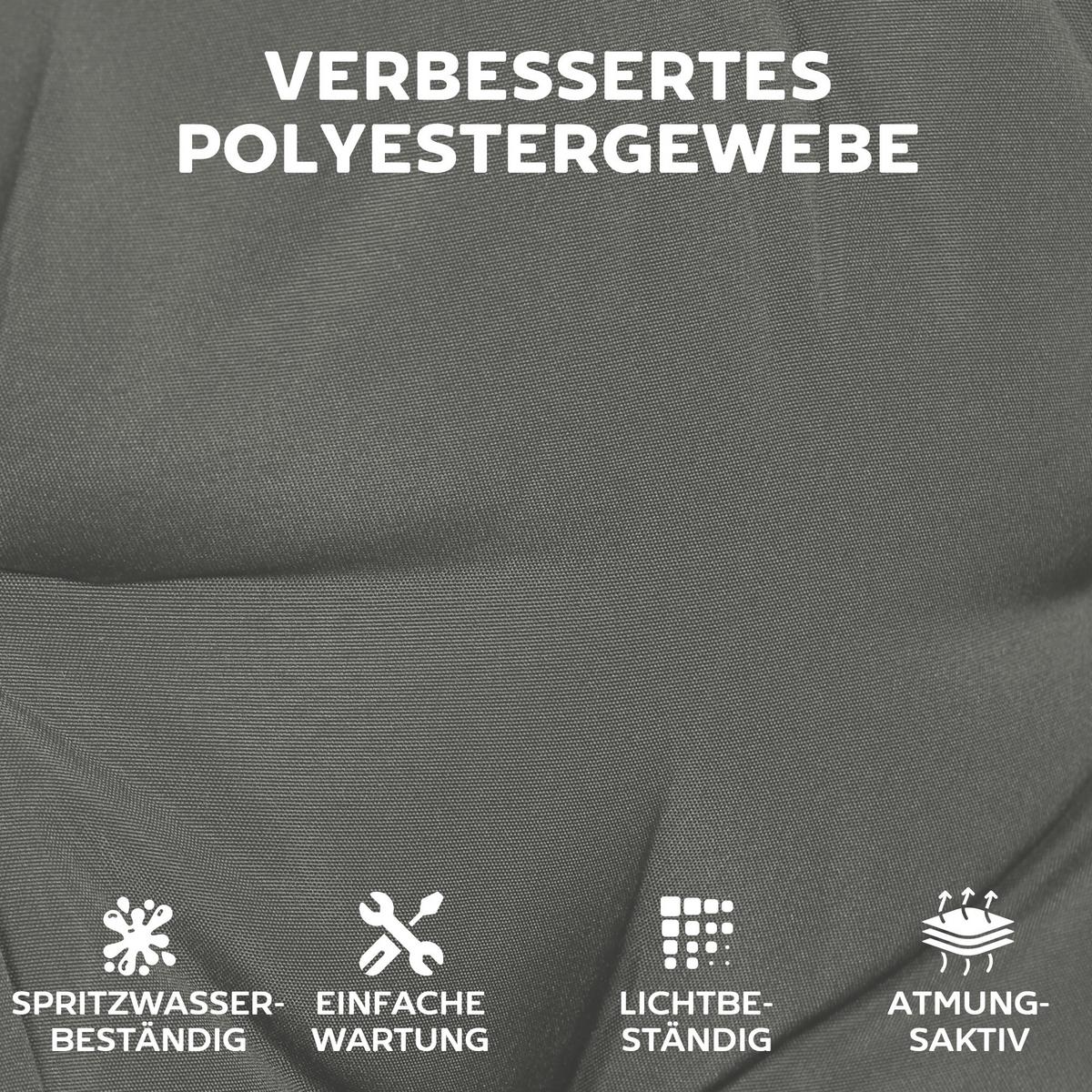OUTDOOR-SITZKISSEN 4ER-SET aus Polyester Dunkelgrau - Dunkelgrau, Textil (39.5/39.5/10cm) - Outsunny