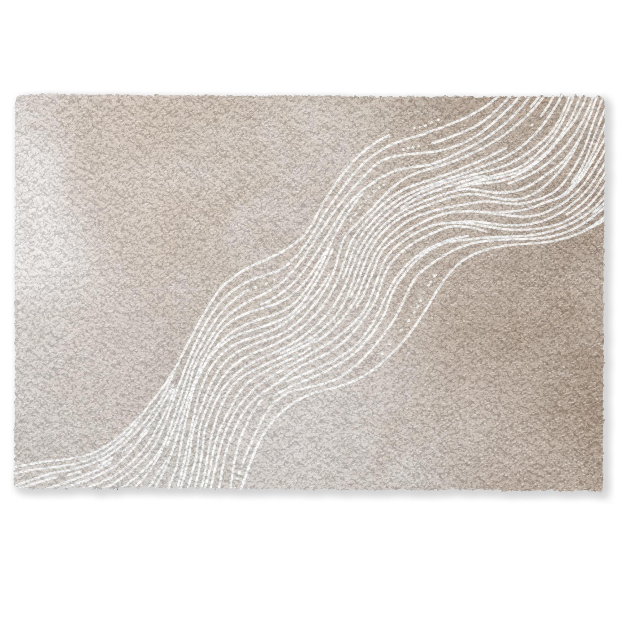 FUSSMATTE Wellenlinien - Fließend - Sandfarben Fußabtreter 60x40 cm - Beige, Kunststoff (60/0.4cm) - MuchoWow