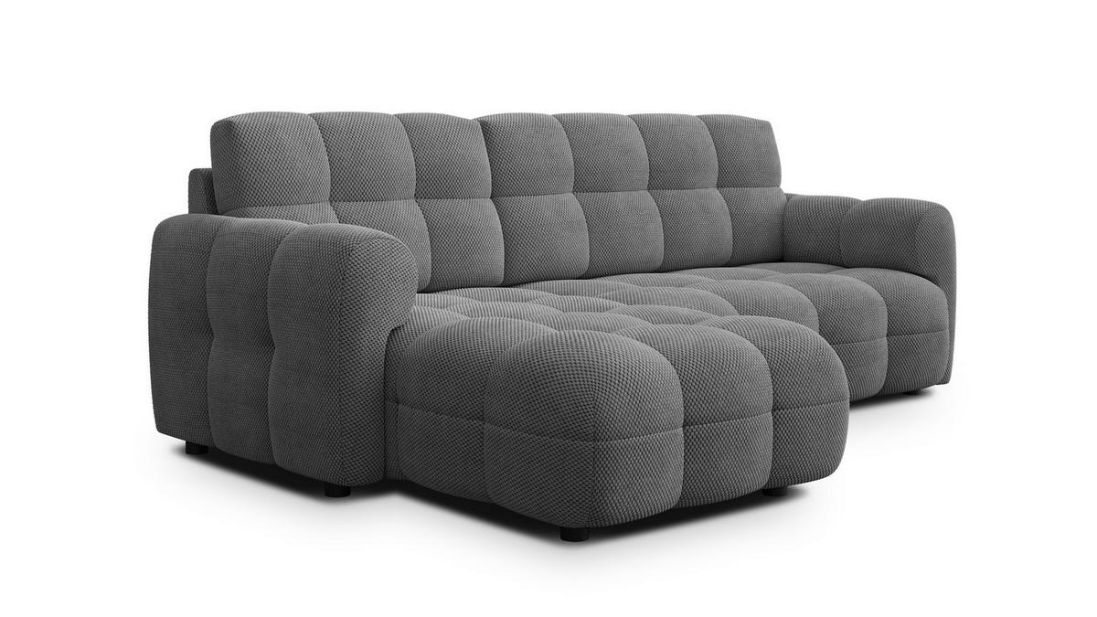 ECKSOFA MELLOW 3-Sitzer, grau - Schwarz/Grau, Holz/Textil (232/156cm) - Wozimo