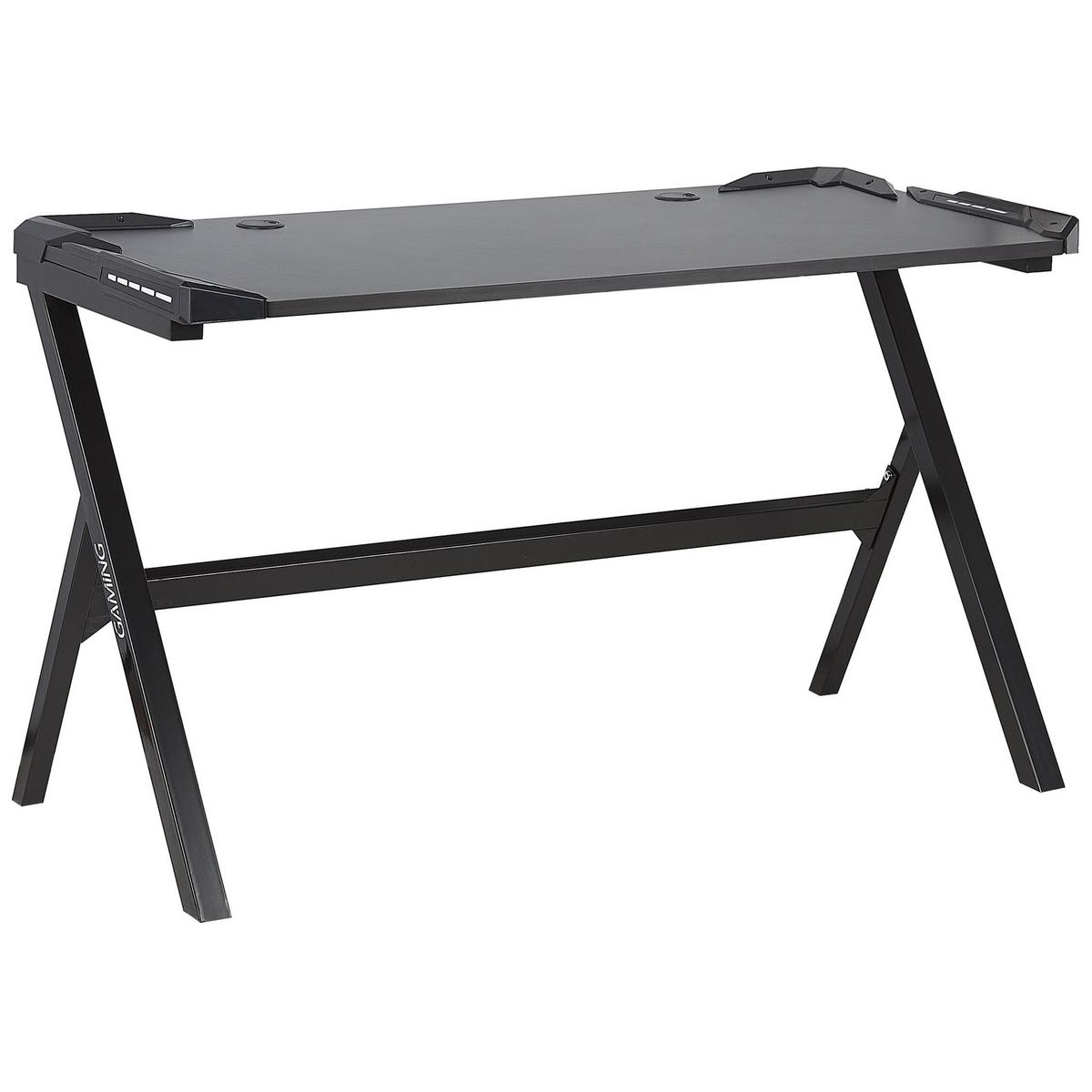 SPIELTISCH schwarz 120/60/71 cm Danvers - Schwarz, Holzwerkstoff (60/120/71cm) - Beliani