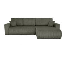 ECKSCHLAFSOFA Porto mit universelle Ottomane, Grün - Schwarz/Grün, Textil (288/190cm) - Beautysofa
