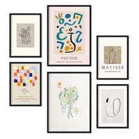 POSTER Set Mit 6 Modernismus Sammlung A3 & A4 Schwarzer Rahmen - Schwarz, Papier (29/3cm) - Nacnic