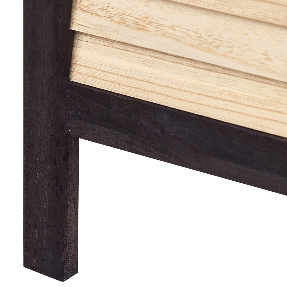 RAUMTEILER 4-teilig Braun/Schwarz 164/170 cm Brennerbad - Schwarz/Braun, Holz (164/170/2cm) - Beliani