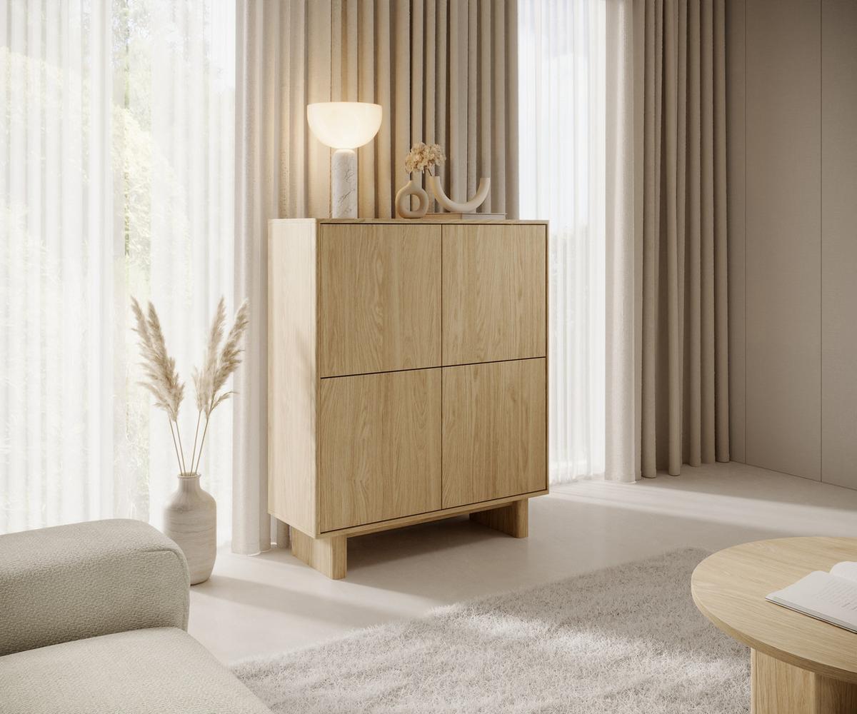 KOMMODE TRAVE 103,5/124,2/38,1cm mit Schubladen 2 Türen Eichefarben - Eichefarben, Holzwerkstoff (103.5/124.2/38.1cm) - MASSENO