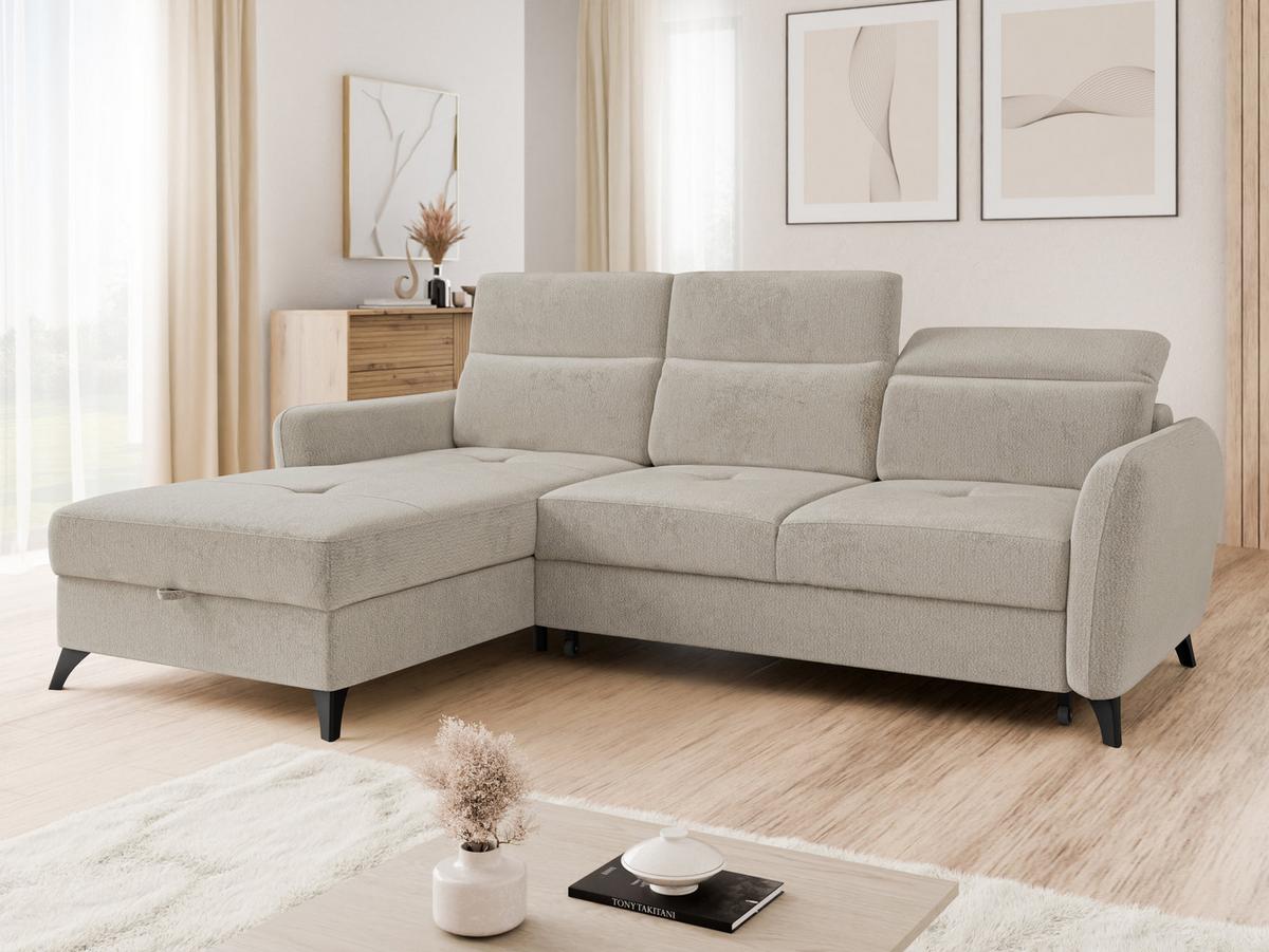 ECKSOFA Talia, Seite: Links LC-2R - Beige/Schwarz, Holz/Kunststoff (238/167cm) - MIRJAN24