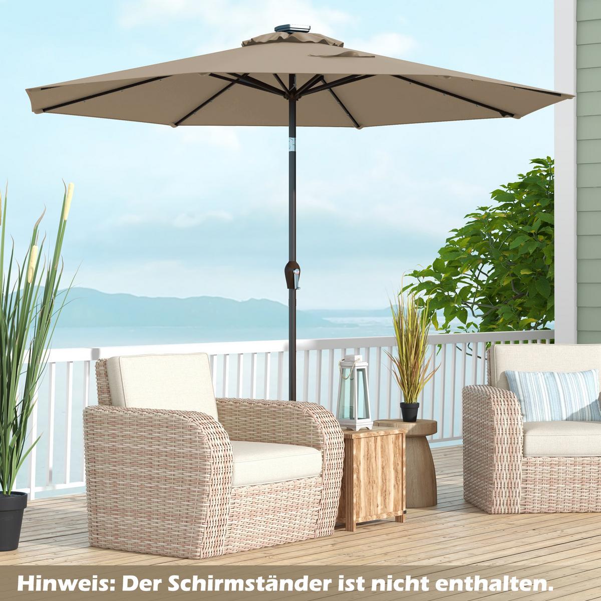 PATIO-SCHIRM Kaffe - Braun, Kunststoff (300/300cm) - COSTWAY