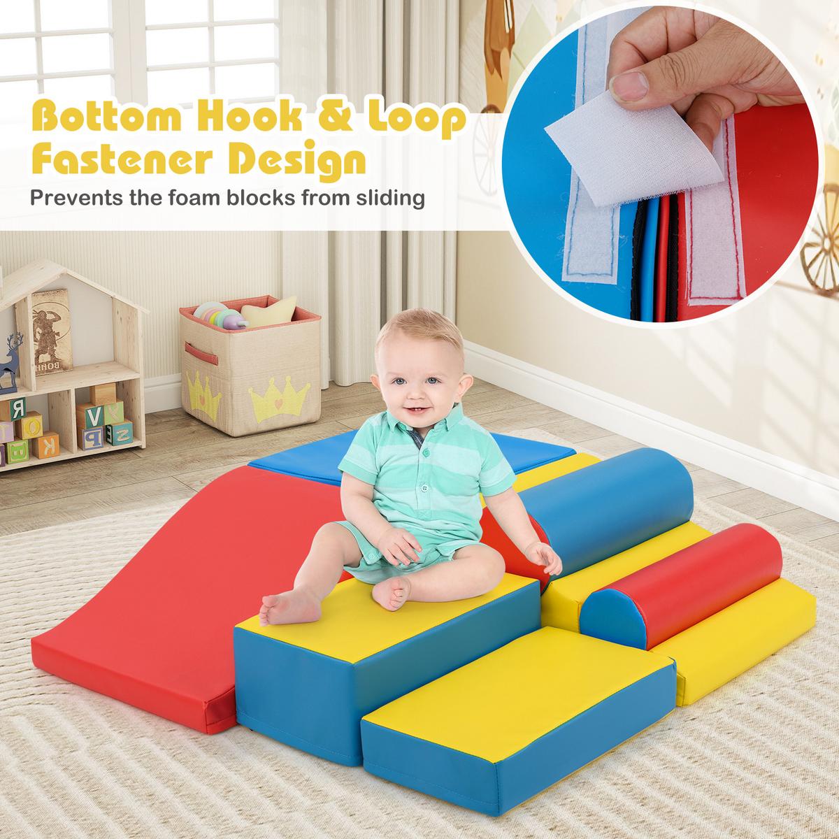 SCHAUMSTOFFBLOCK Farbig (7-teilig) - Multicolor, Leder (50/25/45cm) - COSTWAY