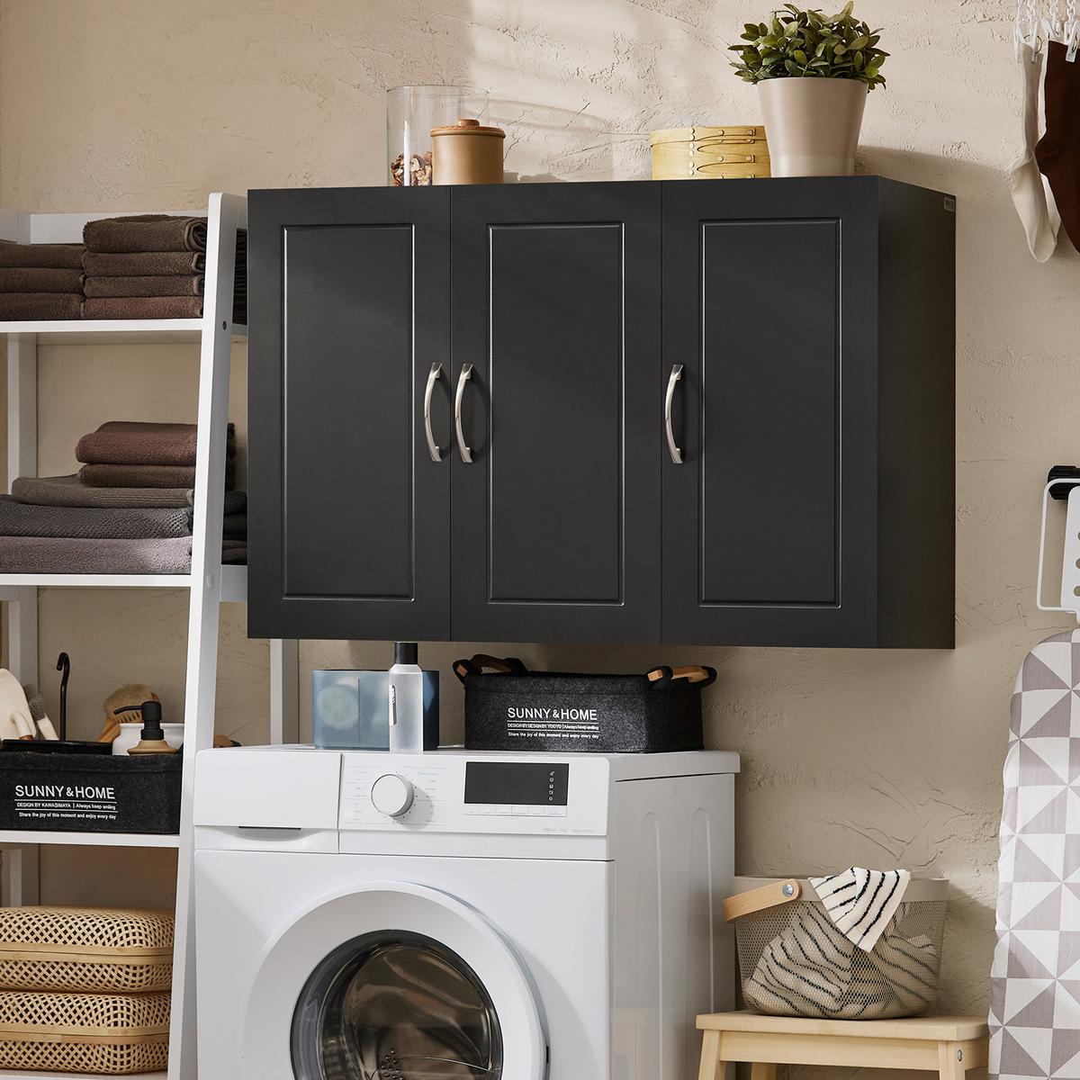 HÄNGESCHRANK Schwarz - Schwarz, Holzwerkstoff (90/60/30cm) - SoBuy