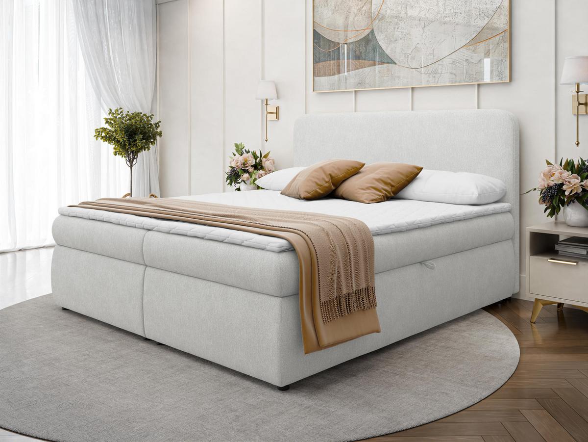 BOXBETT Bonny - H3 - Hellgrau/Schwarz, Holz/Holzwerkstoff (140/200cm) - MIRJAN24