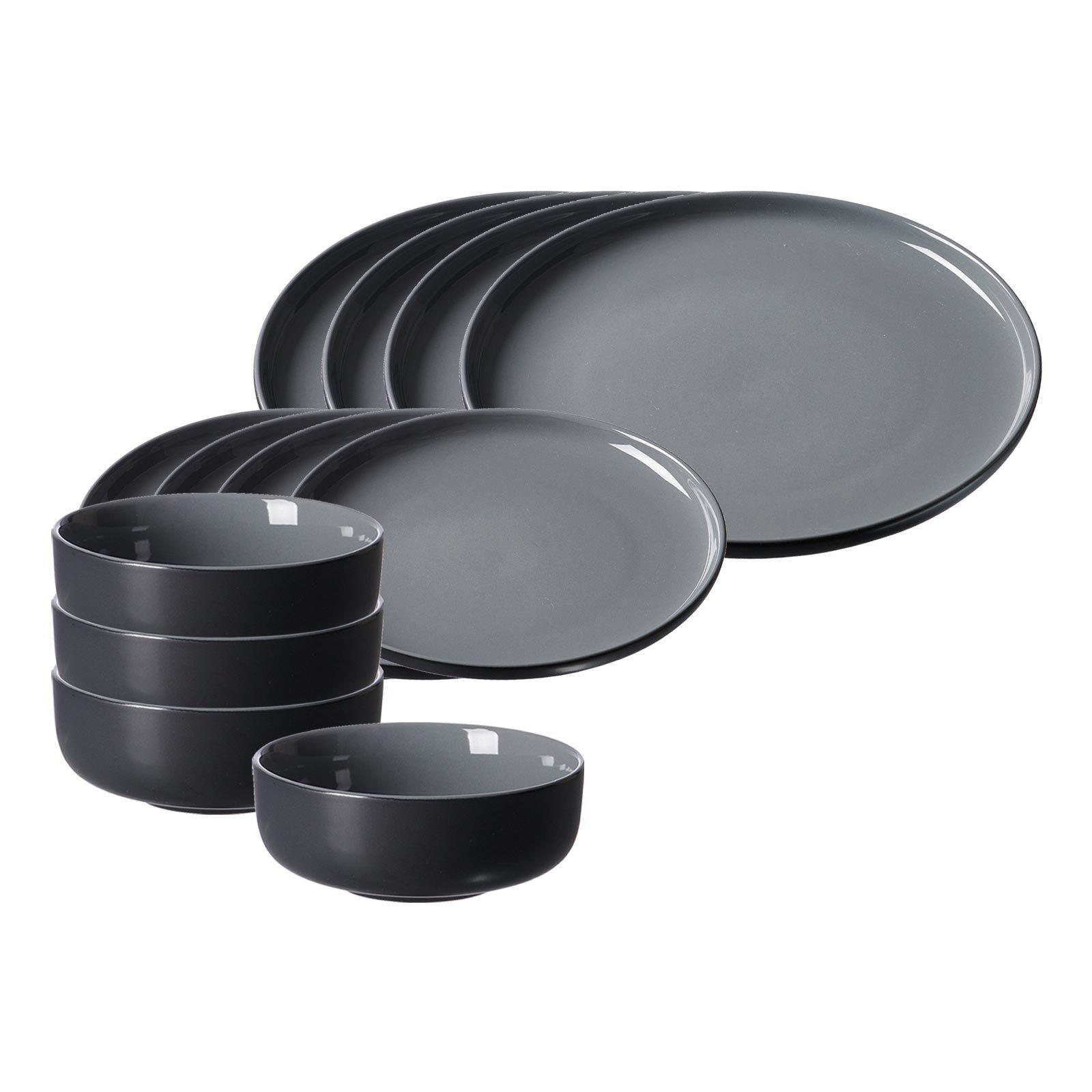 BASIC-SET Jasper Schwarz 12-tlg. - Schwarz, Keramik (2/2/2cm) - Ritzenhoff Breker