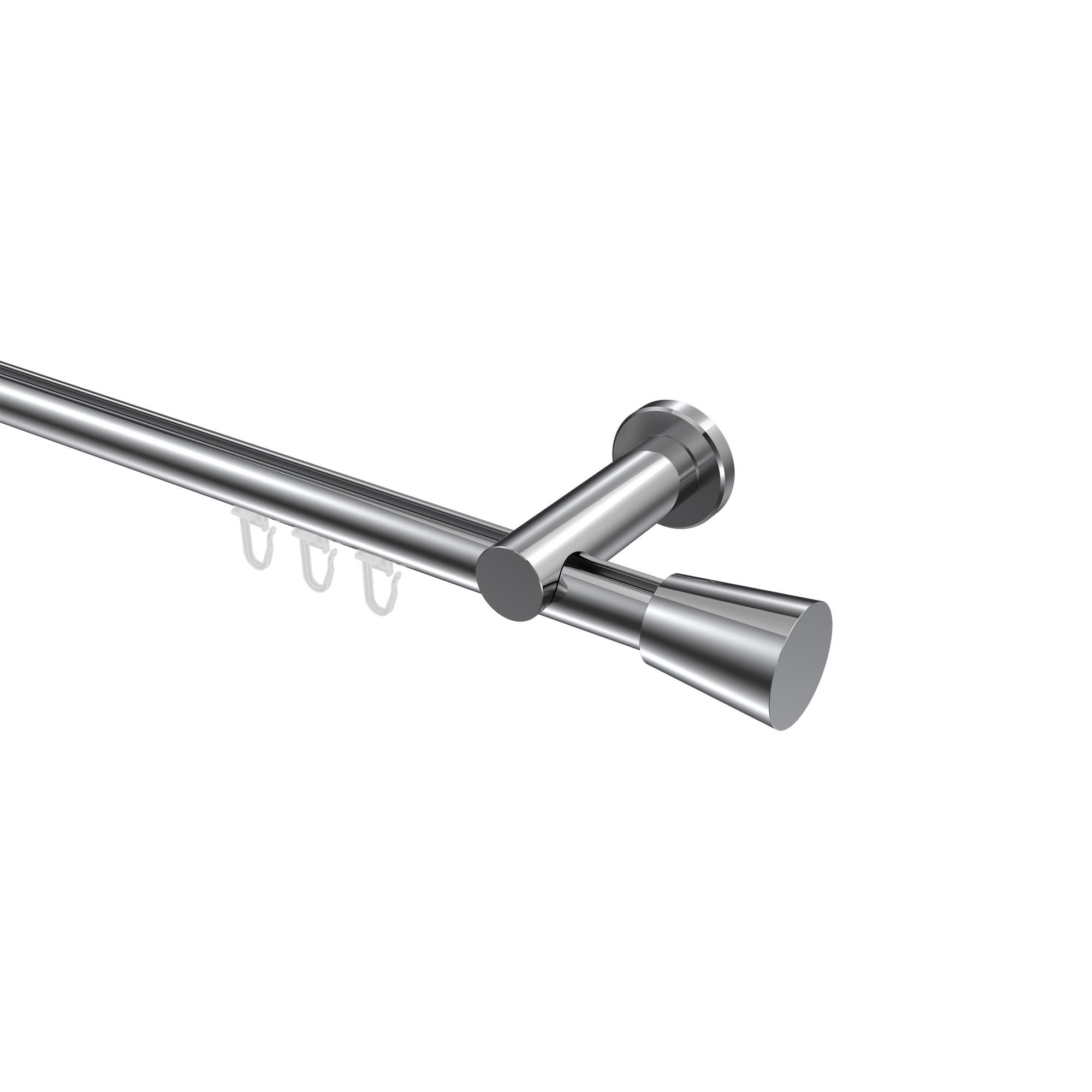 GARDINENSTANGE INNENLAUF Platon Sitra 240 cm (geteilt in 2 x 120 cm), 1-läufig, 20 mm Ø Chrom - Chromfarben, Metall (240cm) - INTERDECO
