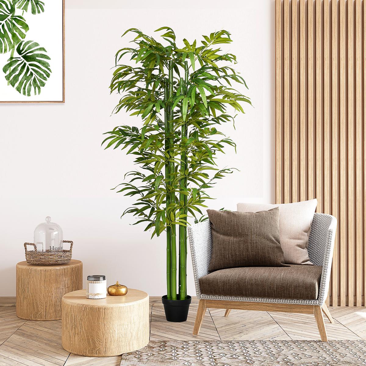 KÜNSTLICHE Pflanzen, Polyester, Grün - Grün, Kunststoff (180cm) - HOMCOM