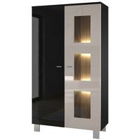 VITRINE Denjo Tür in Sandgrau Hochglanz - Sandfarben, Holzwerkstoff (71/129/35cm) - Vladon