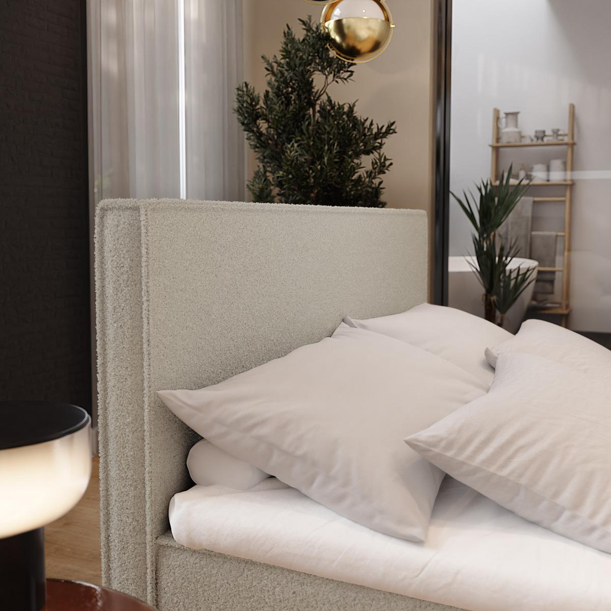 BOXBETT PELLIO 140x200 cm mit Matratze und Topper - Beige - Beige, Holz (140/200cm) - MASSENO