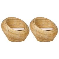 GARTENSTUHL 2er-Set Rattan Natürlich Maiori - Beige/Naturfarben, Naturmaterialien (110/88/110cm) - Beliani