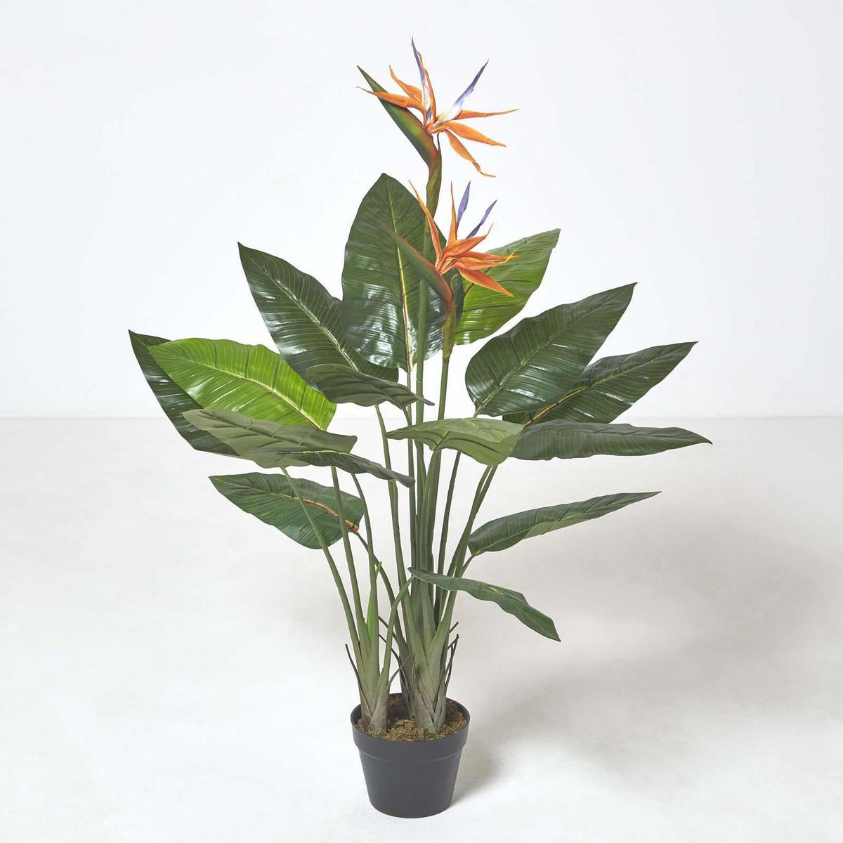KUNSTPFLANZE Paradiesvogelblume, 120 cm - Orange, Kunststoff (120cm) - Homescapes