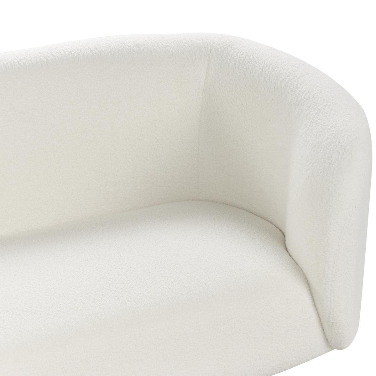 2-SITZER-SOFA Bouclé weiß/schwarz Loen - Schwarz/Weiß, Textil (155/79/70cm) - Beliani